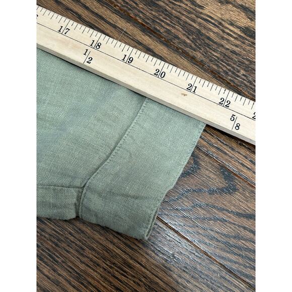 Mate The Label Linen Jumpsuit Short Sleeves Button Front Pockets Green Small NEW - Picture 3 of 8